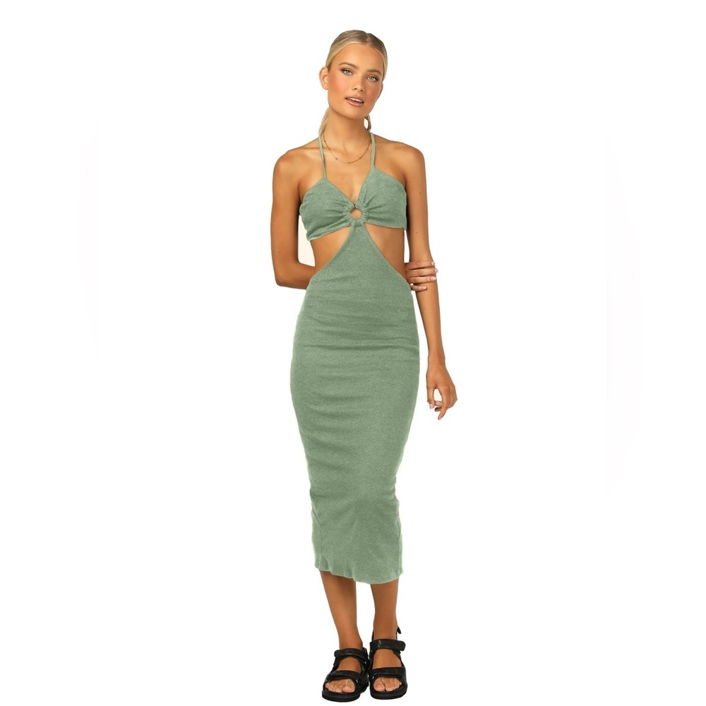 Runaway the Label “Hula” cut-out midi dress in sage